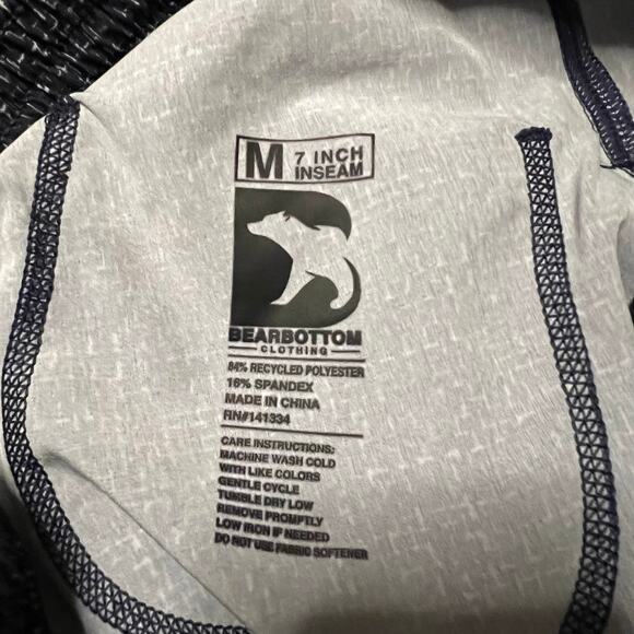 Bear Bottom Shorts Mens Medium 7" Running Stretch Blue Elastic Waist - Picture 4 of 9